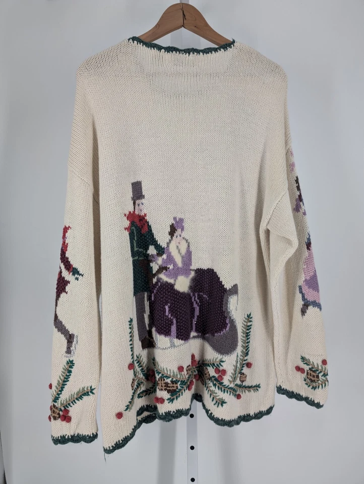 设计选项 复古 90 年代 滑冰雪橇 圣诞节 Intarsia 针织艺术工艺品 19 世纪 — 第 3/4 张图片