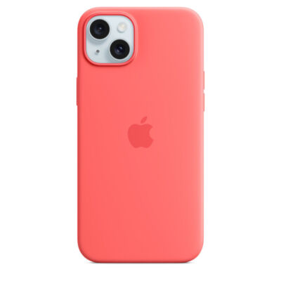 APPLE Silikon Case mit MagSafe, Backcover, Apple, iPhone 15 Plus, Guave