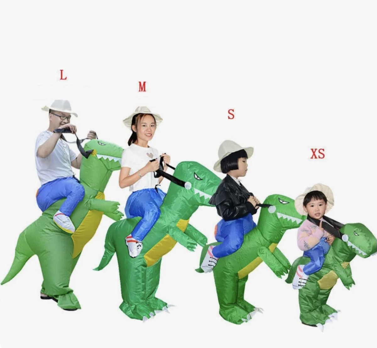 Dinosaur Cowboy Adult Blow Up Costume Size Large