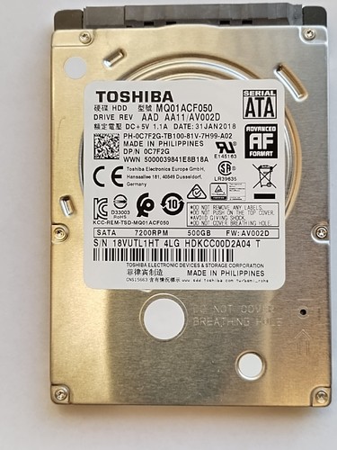 TOSHIBA HDD 480 GB 5400 RPM | M01ACF050