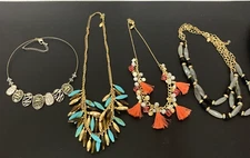 Charming Charlie Bright And Colorful Necklace Lot (4) 