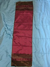 Vtg Glentex Scarf Rectangular Nylon Pink Green Geometrical Pattern 12.5" X 43"