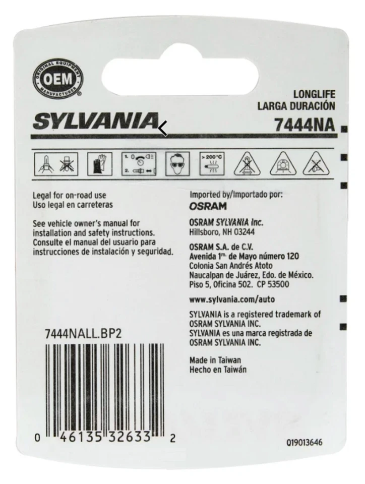 Sylvania LongLife 7444NA 28/8W Two Bulbs Front Turn Signal Light Replace Lamp — 第 2/4 张图片