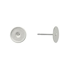 Surgical Stainless Steel 10mm Flat Pad Back Earring Posts Studs Findings 10 pcs