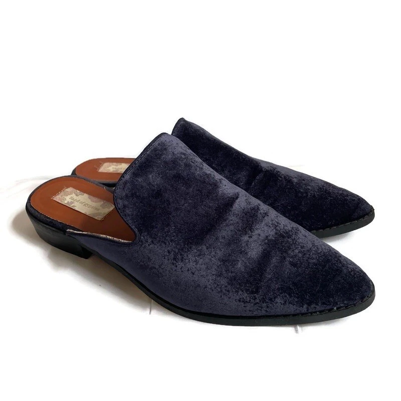 Band of Gypsies Navy Blue Suede Skipper Slide on Mules Loafers Size 11