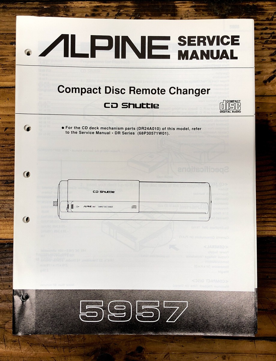 Alpine Model 5957 CD Changer Service Manual *Original* | eBay