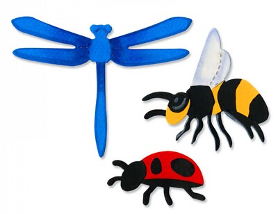Sizzix Bigz Bee, Dragonfly & Ladybug die A10739 Retail