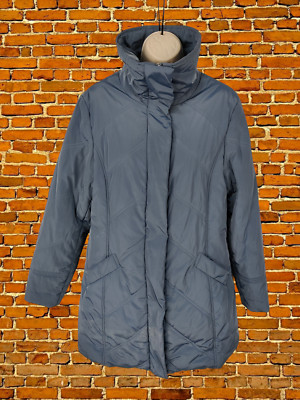 Windsmoor DAMENJACKE GRÖSSE UK SMALL GRAUBLAU LEICHT WATTIERT LANG MANTEL FREIZEITKLEIDUNG