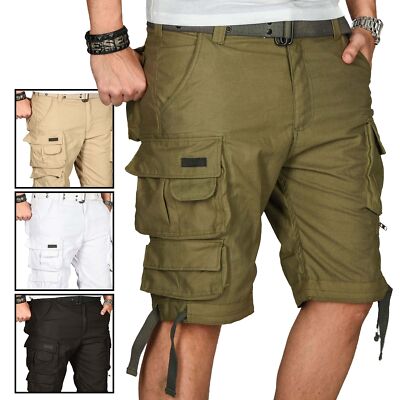 A. Salvarini Herren Cargo Short Outdoor Cargoshorts kurze Hose mit Gürtel AS079