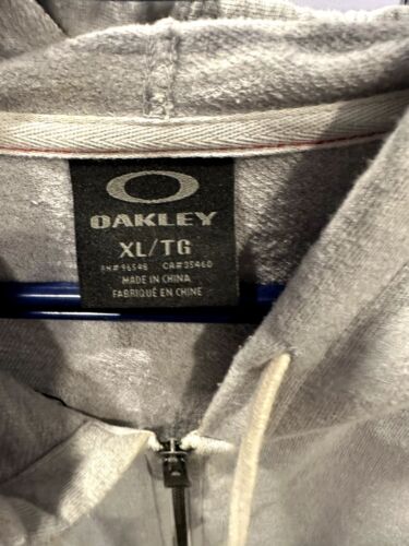 Oakley Zip Hoodie Sweater Size XL Grey Unisex - Picture 2 of 3