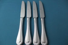 4 Dinner Knives Hollow Wallace Home WICKHAM Glossy Full Bead China NEW 9 3/8"