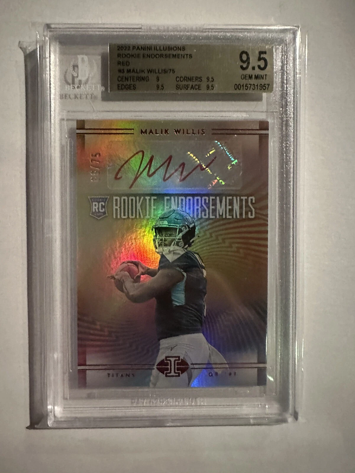 Malik Willis Panini Illusions Rookie Endorsements Autographs #REMW Red