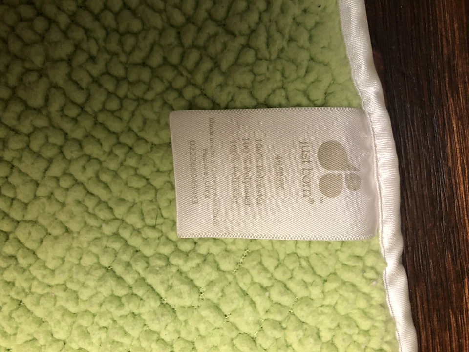 Cobertor de bebê Just Born Minky Dot quadrado laranja amarelo azul verde Sherpa tem desgaste - Imagem 2 de 3