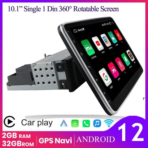 10.1'' Single 1DIN Andriod 10 Rotatable Audio GPS Wifi CarPlay Car Stereo Radio - Picture 3 of 15