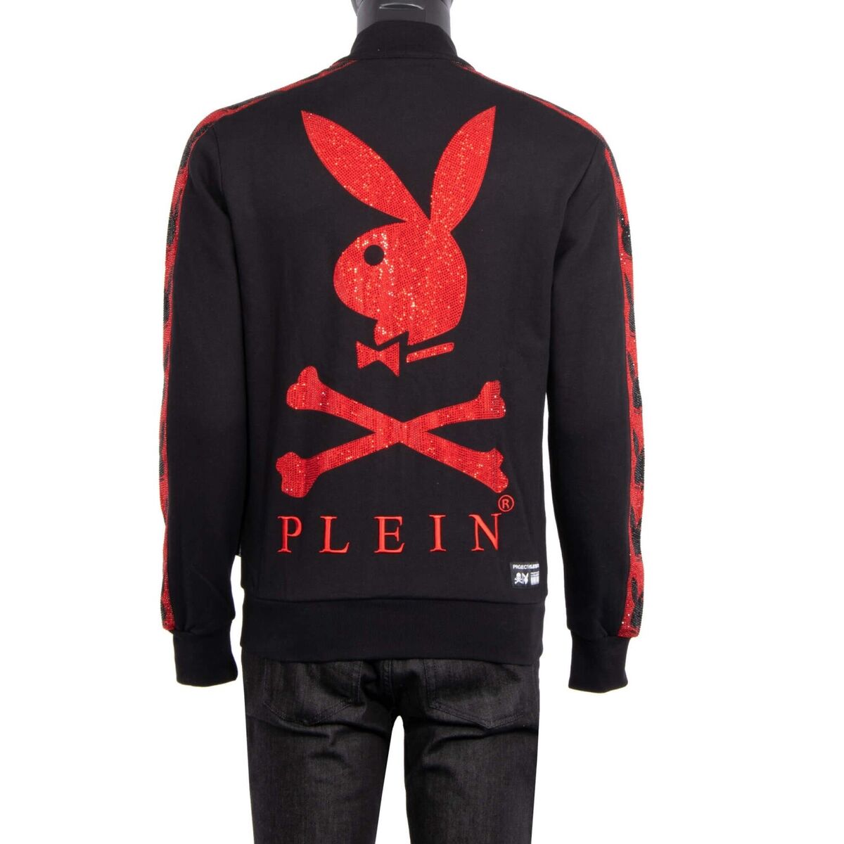 Philipp Plein X Playboy Tracksuit Jacket Crystals Logo Black Philipp Plein X Playboy Tracksuit Jacket Crystals Logo Black