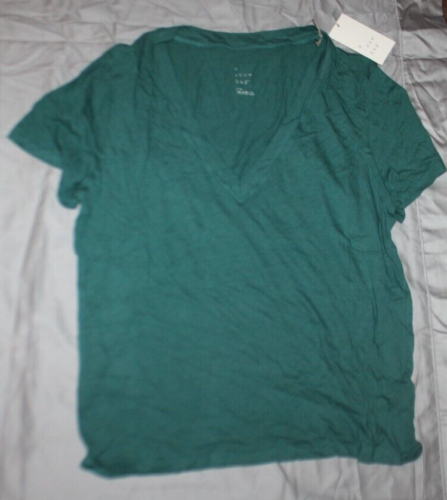 A New Day Short Sleeve V-Neck T-Shirt - Teal Green Women's size XXL NWT