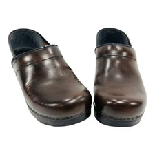 Dansko Professional Clogs Size 38 M Patent Brown Leather Matte Medical Shoes