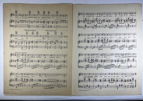 A Little Street Where Old Friends Meet Sheet Music Gus Kahn Harry Woods 1932 - Picture 11 of 14