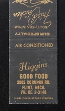 1950s Higgins Good Food Southern Style Fried Chicken 3805 Corunna Rd. Flint MI