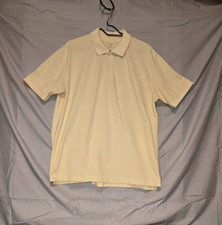 Men's Saint Johns Bay Short Sleeve Polo Shirt Light Yellow Size Large