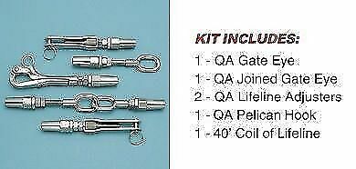 2 PACK STAINLESS STEEL LIFELINES KIT WITH GATE, BOAT RIGGING, SAILBOAT ...