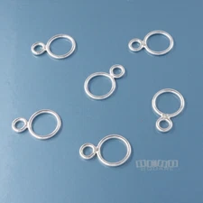 6 Sterling Silver Double Closed Jump Ring / Figure 8 Connectors 12mm #33139