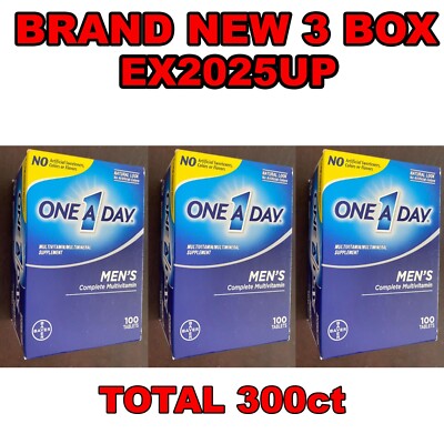 ONE A DAY MEN'S COMPLETE MULTIVITAMIN 100 TABLETS 3PKS EX2025