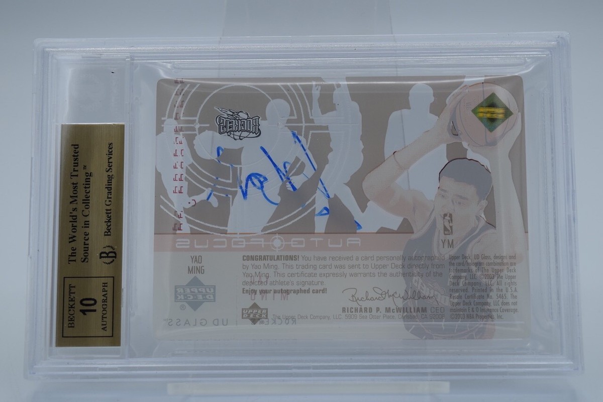 Yao Ming 2002-03 UD Glass Rookie Auto Focus #YM BGS 9.5 GEM Yao Ming 2002-03 UD Glass Rookie Auto Focus #YM BGS 9.5 GEM