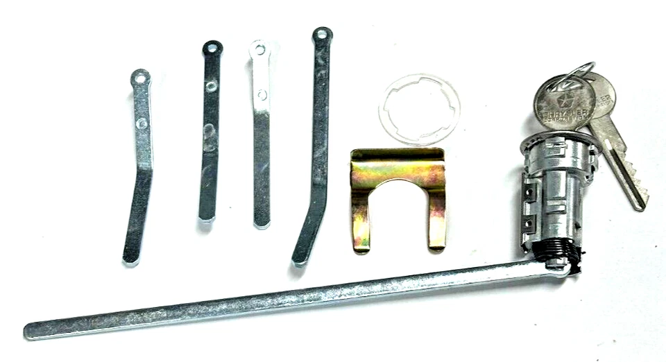 Cilindro de bloqueo de maletero de repuesto para Chrysler Dodge Plymouth con 2 llaves con logotipo Foto 2 de 4