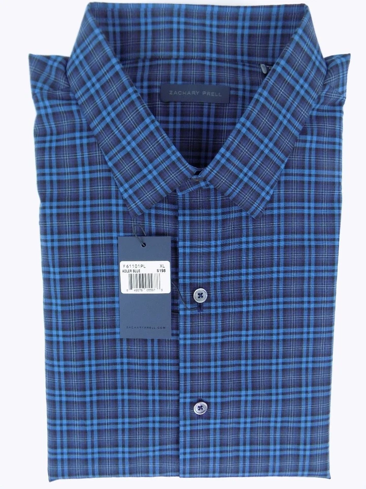 $198 Camisa Zachary Prell ADLER Azul L/S Botón Frontal Talla XL Nueva con Etiquetas Foto 4 de 4