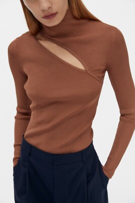Zara Cut Out Knit Sweater Top Size M | eBay