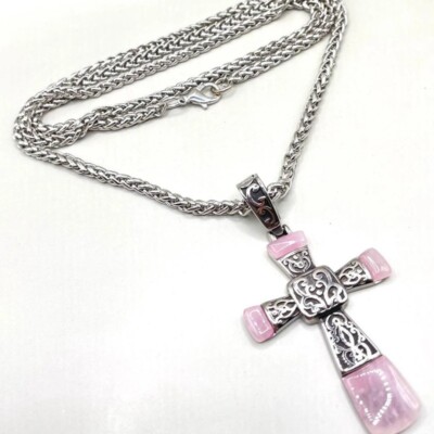 Gorgeous Quality  Quartz Cross Necklace from TJC