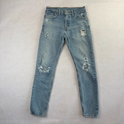 Levi s 512 Jeans W30 L30 Blau Slim Taper Distressed Stretch Denim Retro