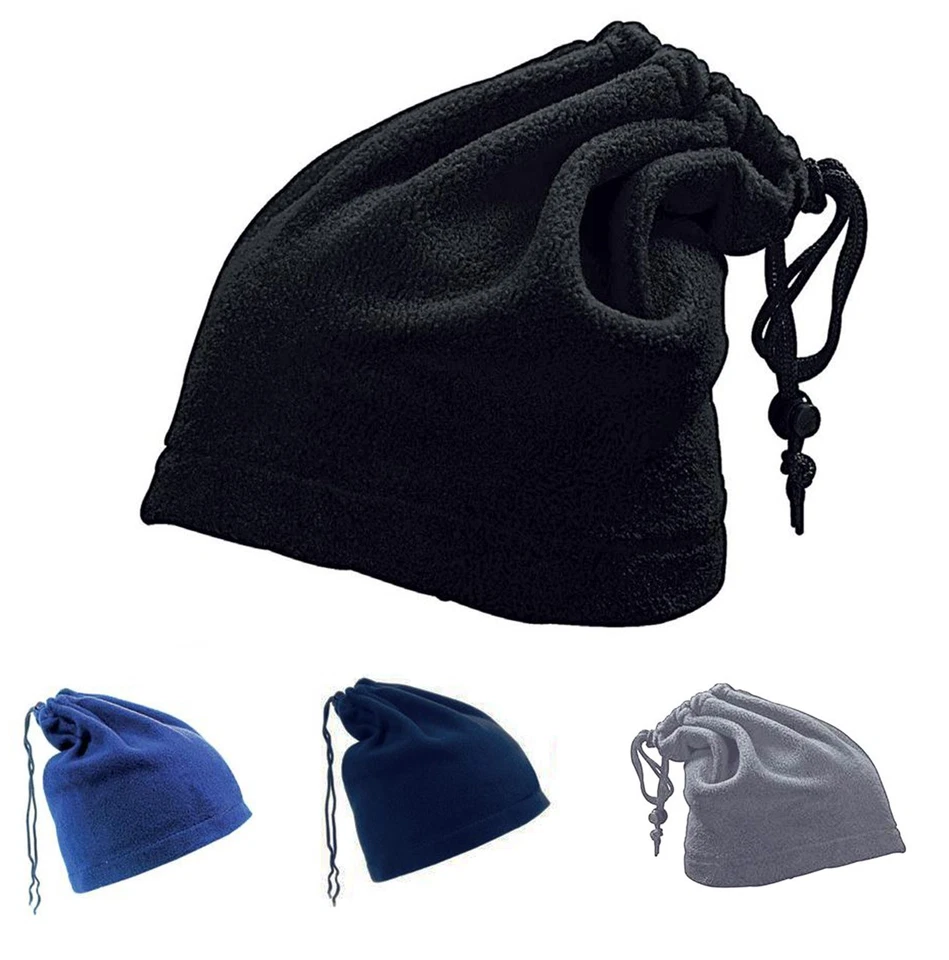 SCALDACOLLO IN PILE TERMICO UOMO DONNA ANTIVENTO MOTO CAPPELLO CON COULISSE - Immagine 3 di 3