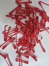 61 - Vintage Goodie Red Plastic Perm Rods / Retro Hair Styling Tools / Lot
