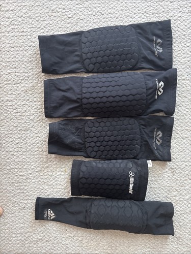 McDavid HexPad Knee/Shin Pads black/3 Medium, 1 Small; 1 Adidas Arm Sleeve