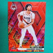 2024-25 Panini Mosaic - Shaedon Sharpe #61 International Red Mosaic Prizm /75