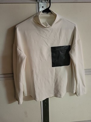 I Love Tyler Madison Iltm Small White And Black Patch Top Sweater Butter Soft