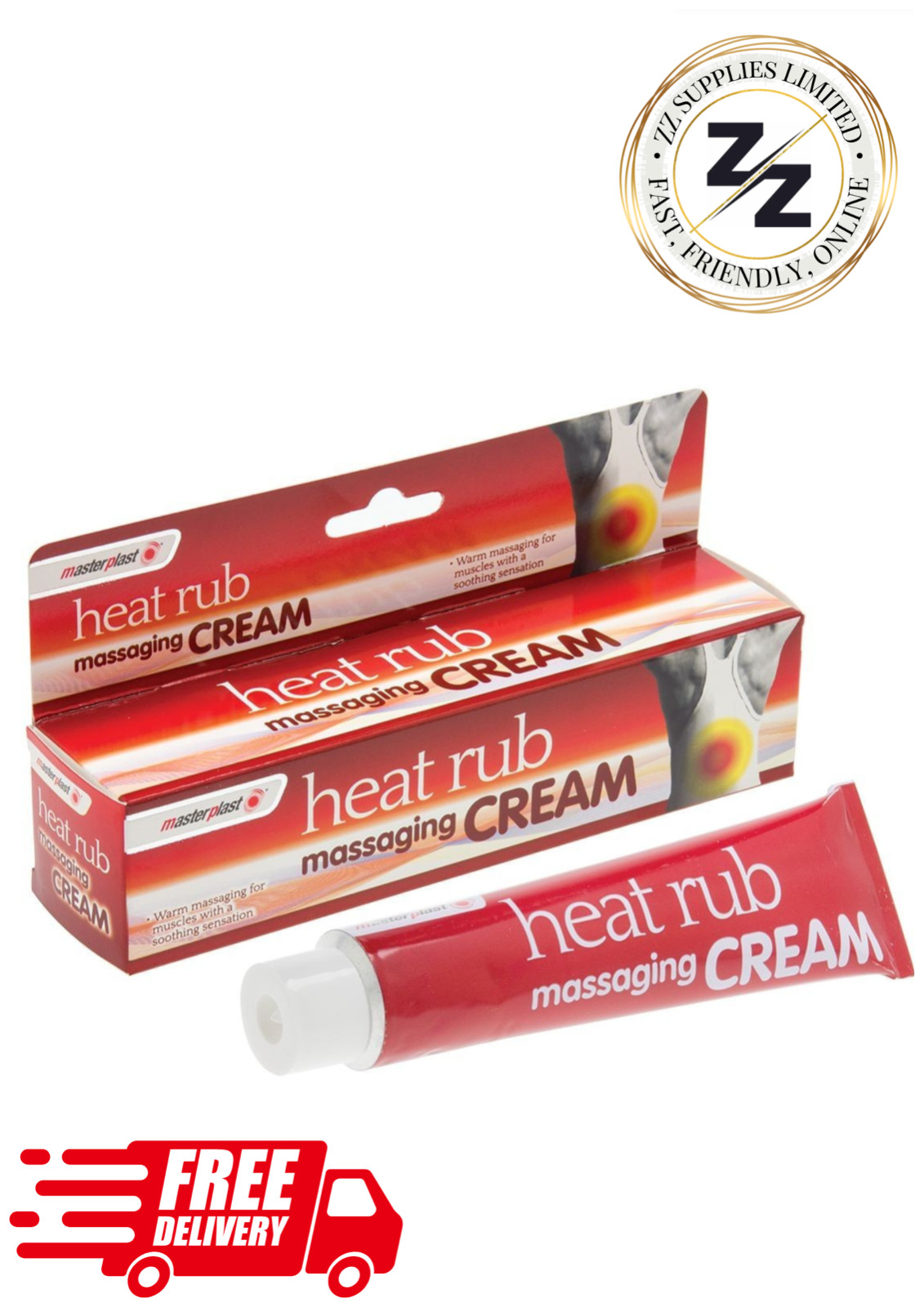 Masterplast Heat Rub Massaging Cream 70g - For Fast Relief of muscle Pain/Aches