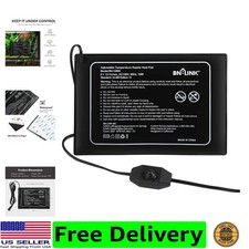 Reptile Heating Pad 8" X 12" with Adjust Knob, Adjustable Temperature Electri...