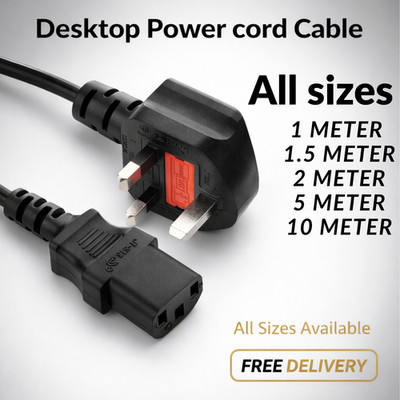 Netzkabel UK Stecker auf Kaltgerätekabel (PC Netz Wasserkocher Kabel) C13 1m/2m/3m/5m/10m Posten