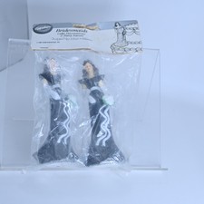 Wilton set of 2 bridesmaids cake toppers or figurines 1991 Vintage black White