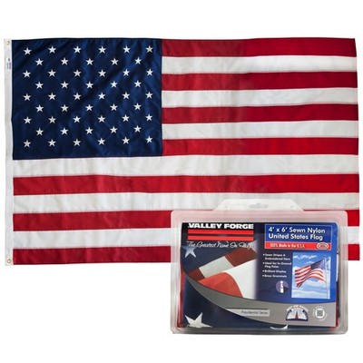 Valley Forge US4PN Nylon Lightweight USA Flag 6 H x 5 W ft. with Brass Grommets