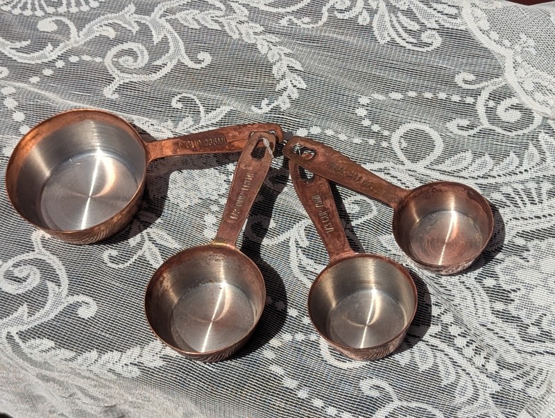 Set of 4 Copper Colored  MetalMeasuring Spoons