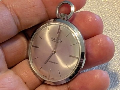 Vintage 1960's Diantus 17-Jewel Swiss Made Mechanical Pocket Watch 