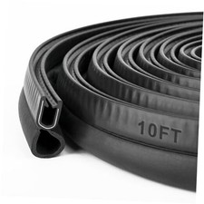 Car Door Rubber Seal Strip Trim Seal Vertical Bulb Fits 1/16" Edge, 10 Feet