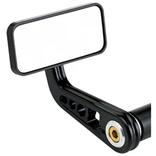 Joker Machine Matte Black Rectangle Bar End Mirror - 09-311-AB