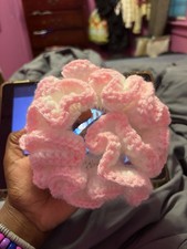 Pink Fabric Hair Scrunchie Hair Tie for Women, All Hair Types