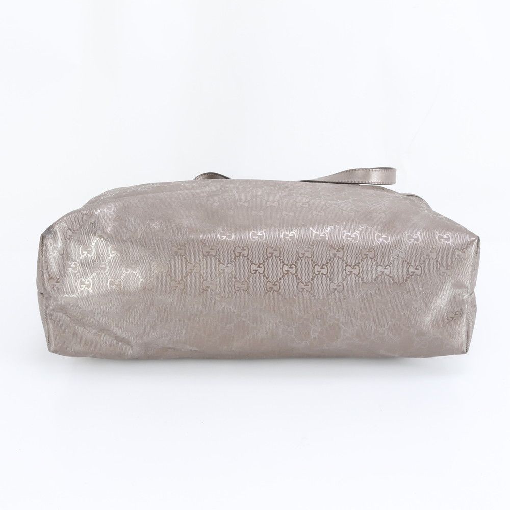 Gucci GG Implement Leather Tote Bag Purple Metallic A4 Shoulder Handbag Authent thumbnail 6