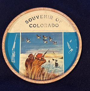 Vintage Colorado duck hunting souvenir coaster